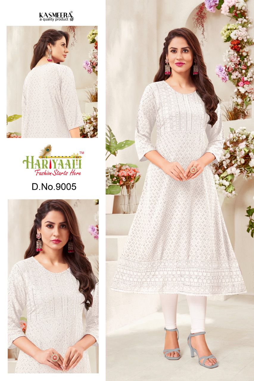 Hariyaali Aleen Fancy Regular Wear Rayon Latest Kurtis Collection